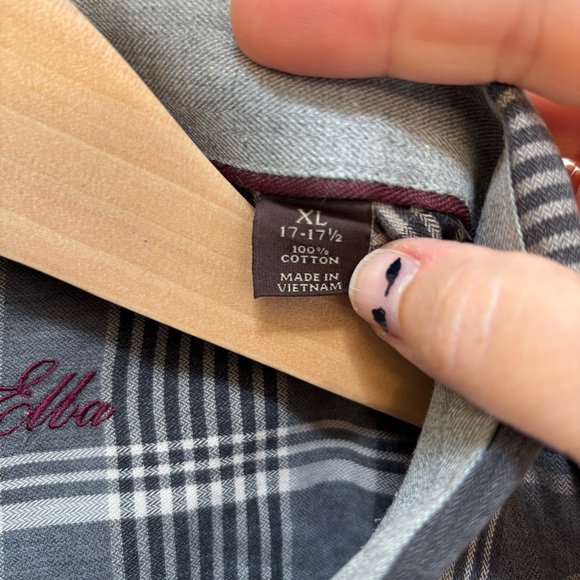 Tasso Elba Black and White Checkered Shirt 100% Cotton XL - Picture 5 of 6